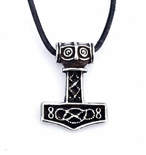 Mjoelnir-Pendant with leather cord