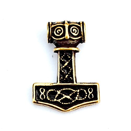 Thor's hammer pendant - brass
