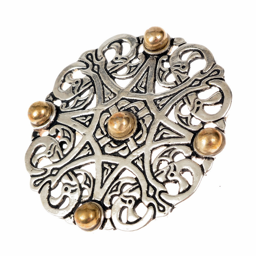 Trewhiddle style disc brooch