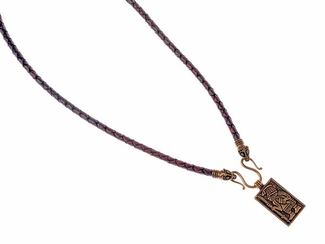 Leather necklace - brown
