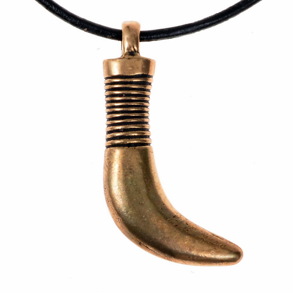 Wikinger Brenzahn-Amulett - Bronze