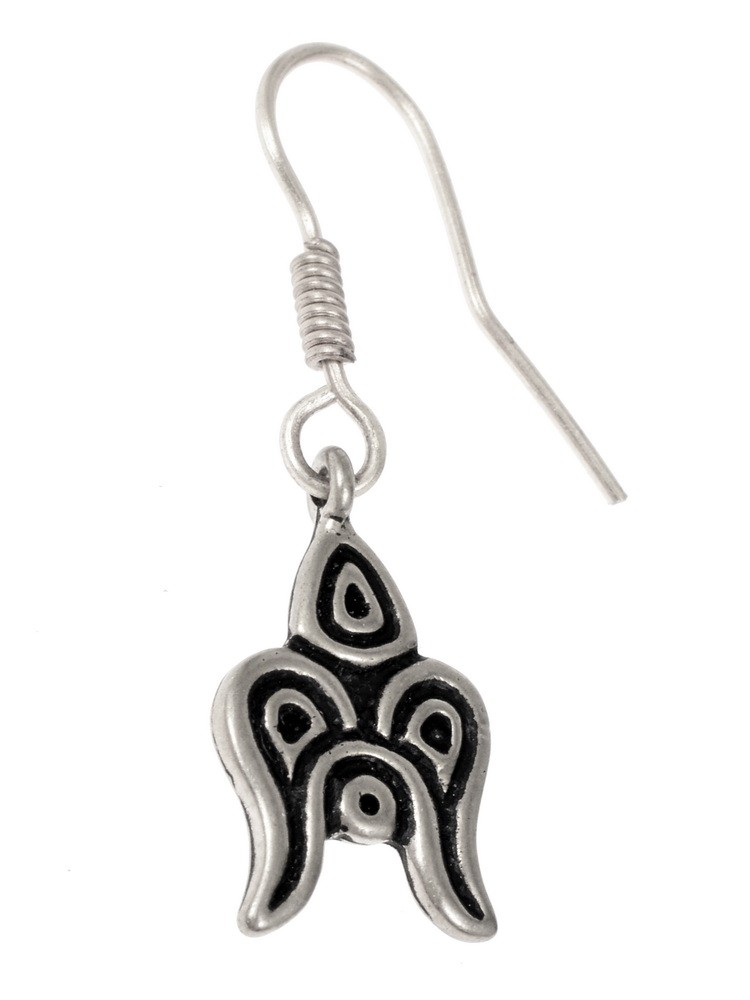 Viking earring with raven - silver plated