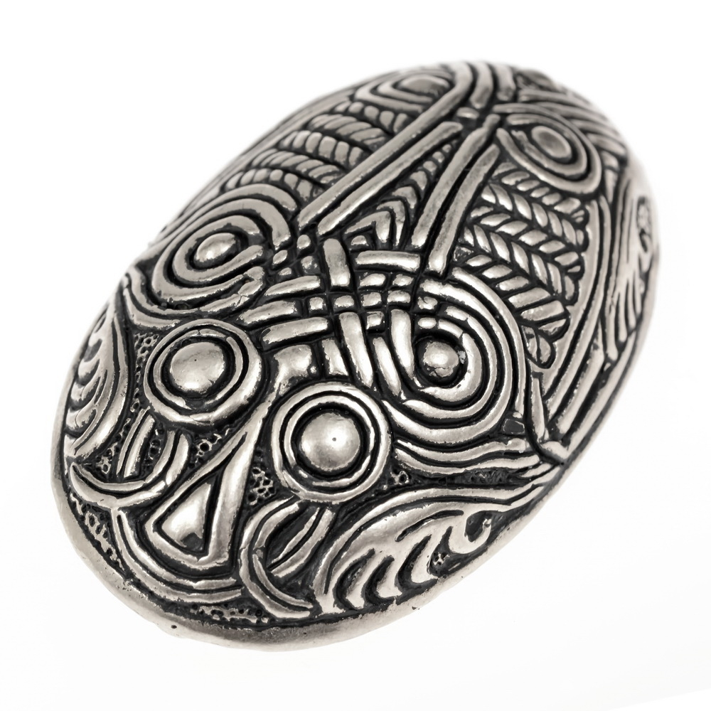 Wikinger Buckelfibel - versilbert