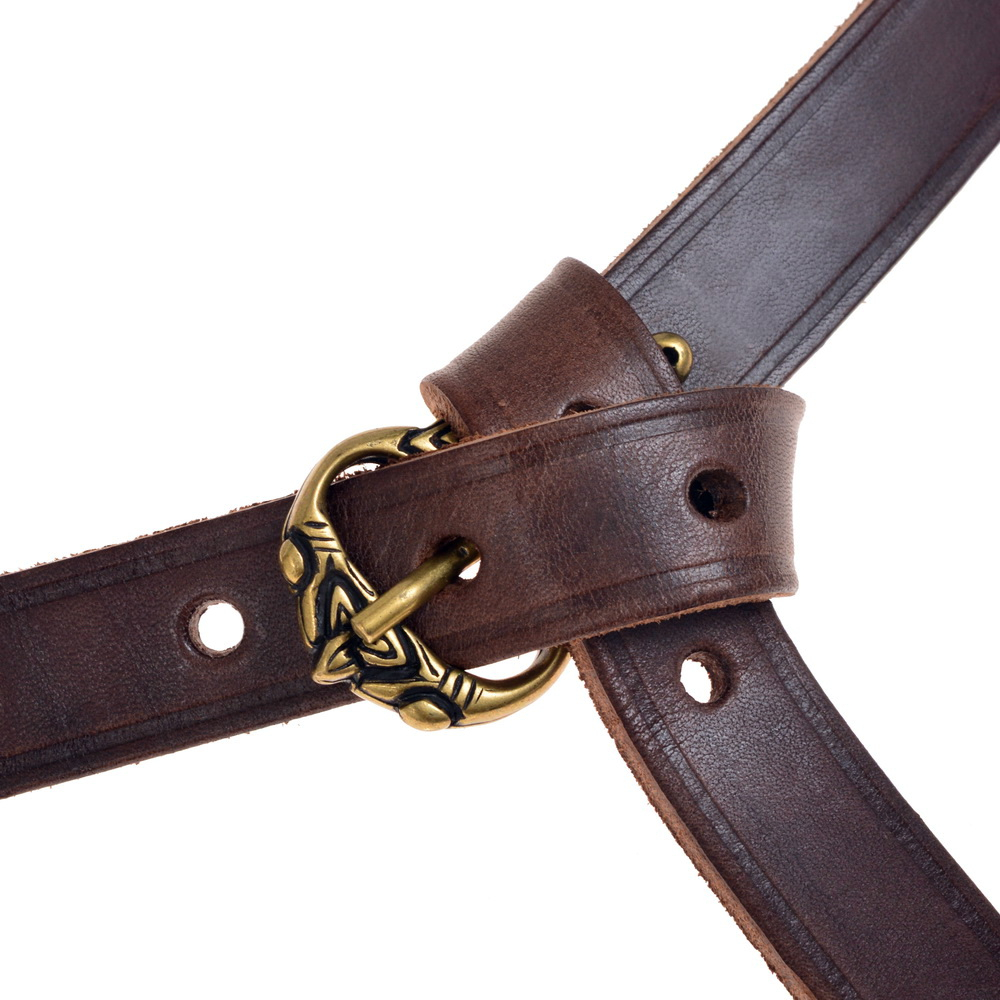 Viking belt - brown / brass