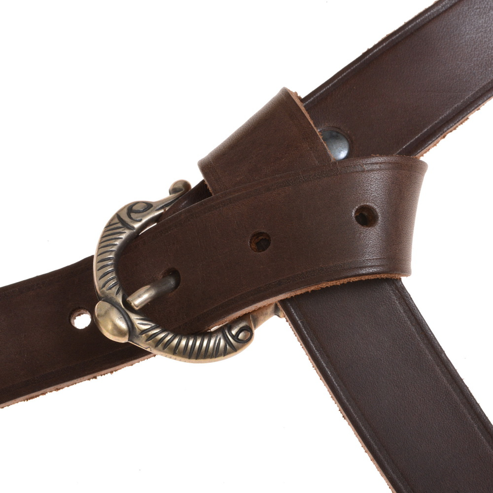 Viking belt - brown / silver