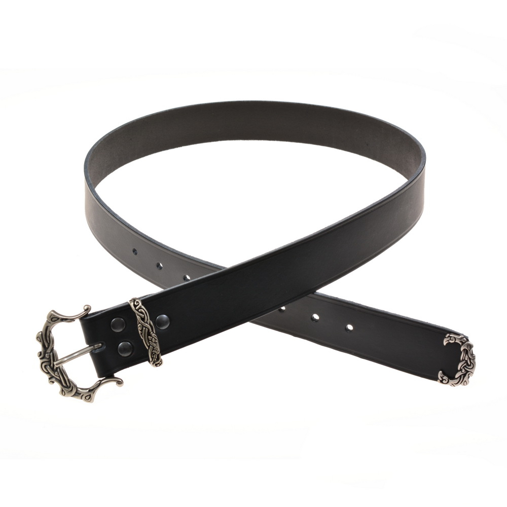 Ringerike Viking belt - black / brass