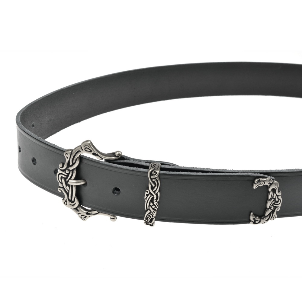 Ringerike Viking belt - black / silver