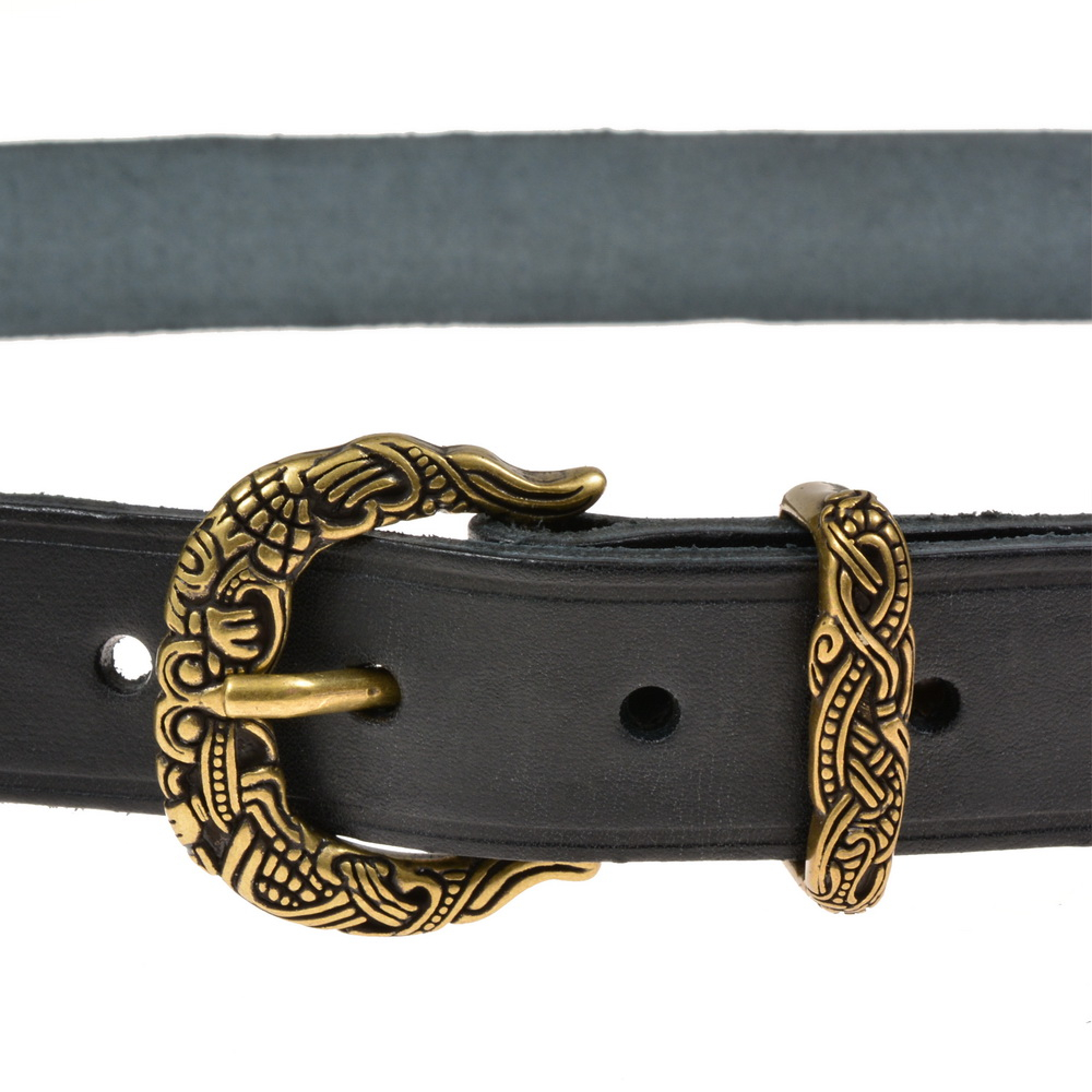 Viking belt - black / brass