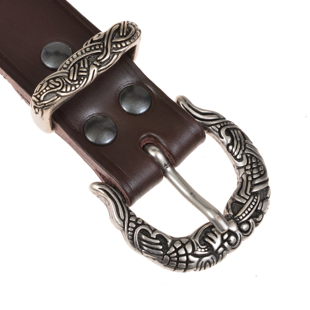 Viking belt - brown / silver