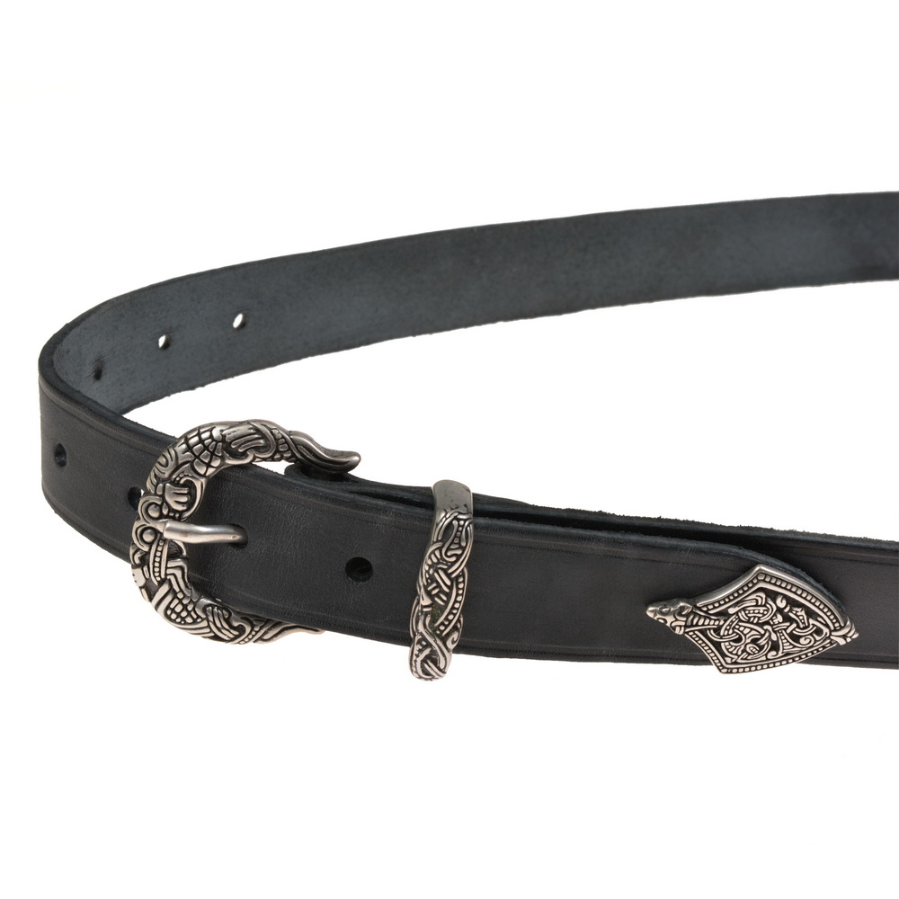 Viking belt - black / silver