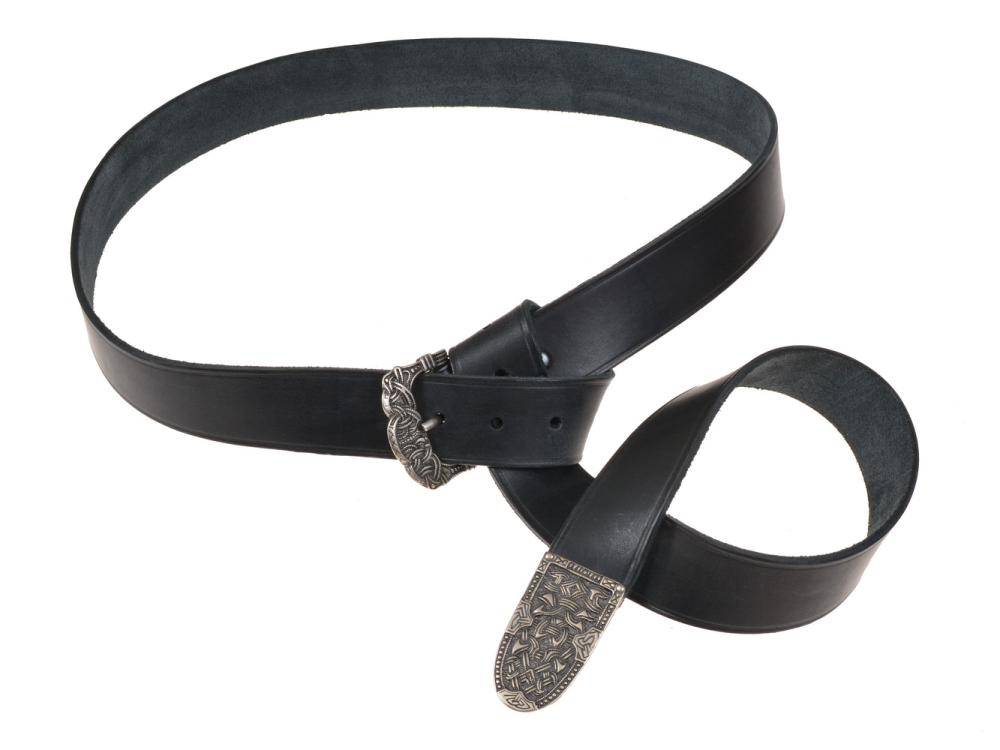 Viking belt - black / silver