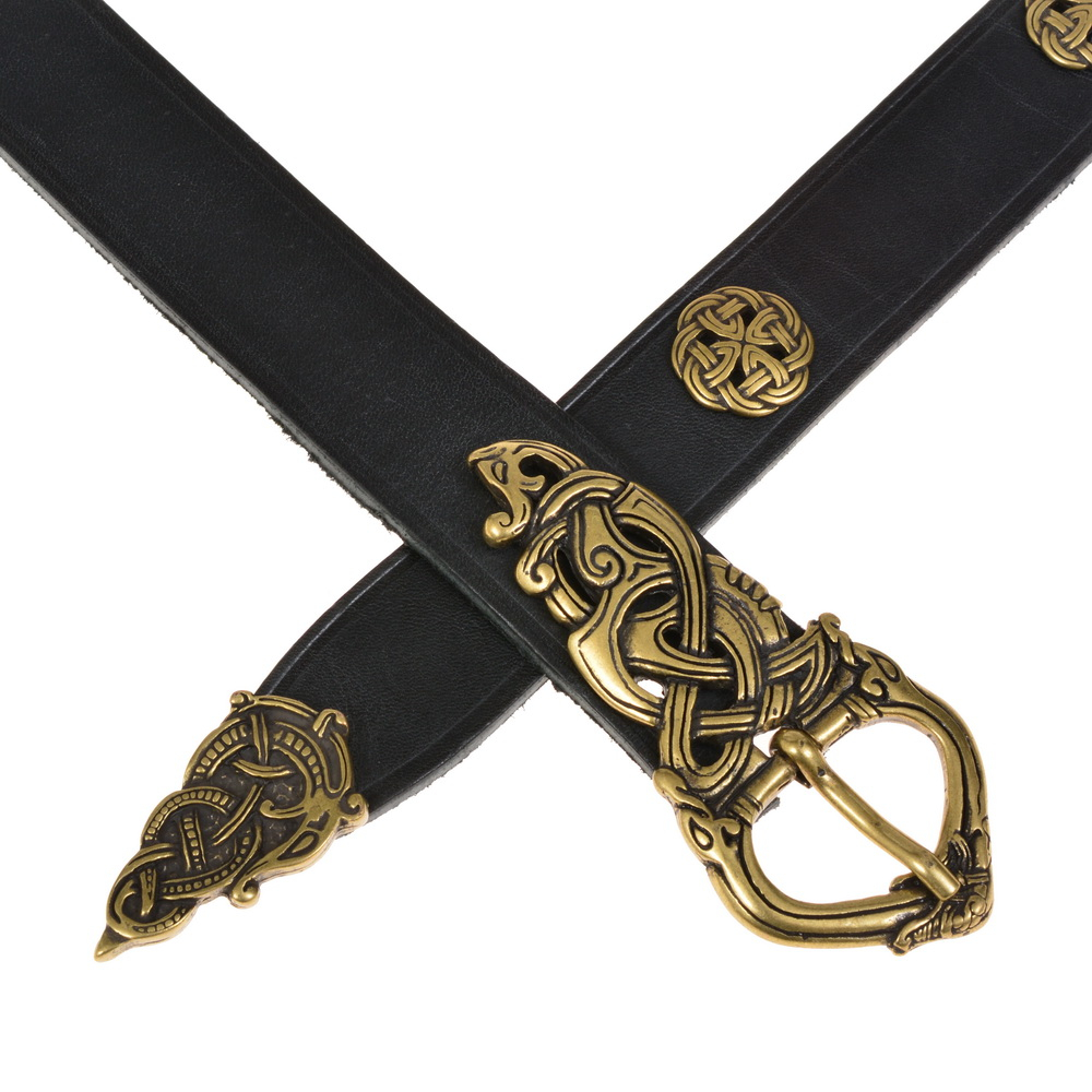 Wikingerg�rtel - schwarz / messing