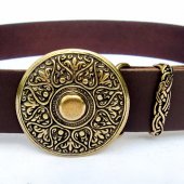 Split Leather Belt "Arabesque" - 4 cm