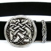 Split Leather Belt "Dogs" - 4 cm