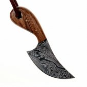 Damast Neck-Knife mit Holzgriff