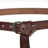 Long Belt with Forged Iron Buckle - 3 cm