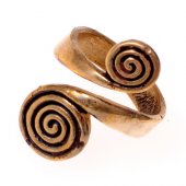 Viking spiral finger ring - bronze