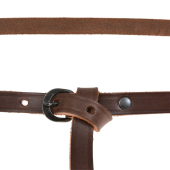 Long belt with forged iron buckle - 1.5 cm