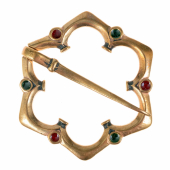 Large Annular Brooch with Glass Inlays