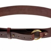 Leather Belt with Ring Closure - 5 cm