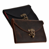 Leder-Buchh�lle mit Notizbuch - klein / Haken