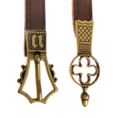 Medieval Leather Belt - 1.5 cm / with strap end