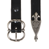 Late Medieval Leather Belt - 2 cm / with strap end