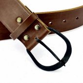 Medieval leather belt - iron buckle