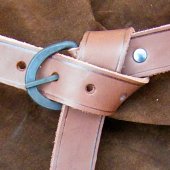 Leather Belt with Forged Iron Buckle - 3 cm