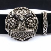 Split Leather Belt "Mjolnir" - 4 cm