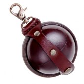 Round hard leather purse