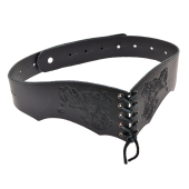 Embossed bodice belt - black