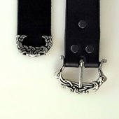 Viking Leather Belt - 4 cm / with strap end